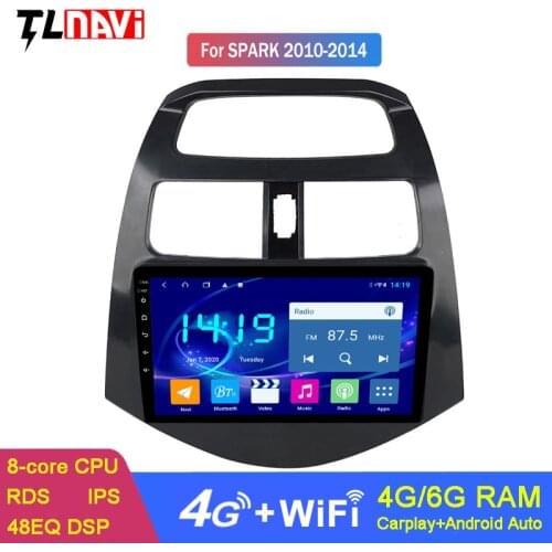 4G+64G DSP CARPLAY Android 9.0 Car GPS navigation For CHEVROLET Spark (M300) 2010-2014 radio Head Unit Multimedia Player
