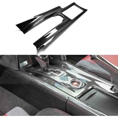 Car-styling For Nissan R35 GTR Carbon Fiber Center Console Cover (LHD) Glossy Fibre Interior Gear Trim Auto Racing Body Kit