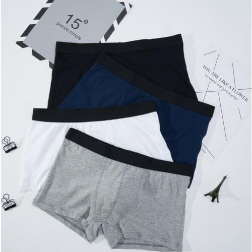 Boxer Mens Underwear Men Cotton Underpants Pure Men Panties Male Solid Color L-3XL Shorts Comfortable Breathable Boxers