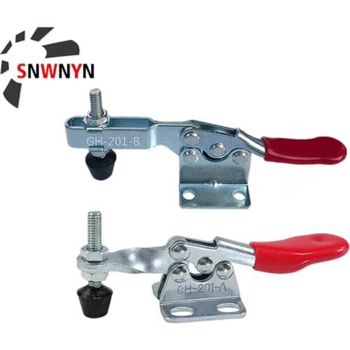 10PCS GH-201A GH-201B Quick Release Toggle Clamp 27KG 90KG Holding Horizontal Type Toggles Clamps For CNC-3D Machine Tools Set