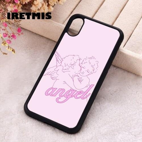 Iretmis 5 5S SE Phone Cover Cases for iPhone 6 6S 7 8 Plus X Xs Max XR 11 12 MINI Pro Rubber Silicone Pink Sweet Cherub Angels
