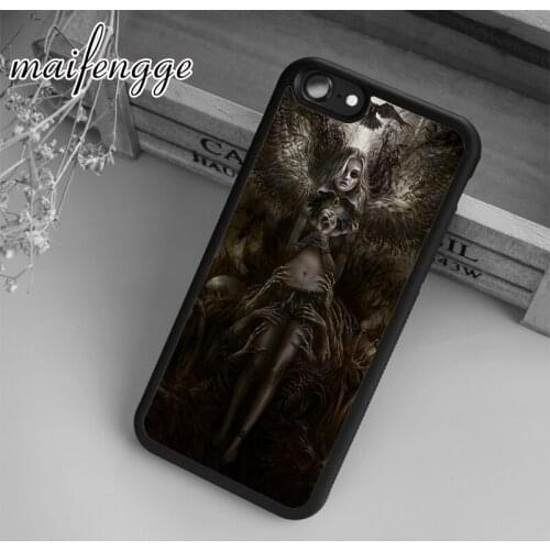 Maifengge Gothic Dark Angel Skull Death Case For iPhone 5 6s 7 8 plus 11 12 Pro X XR XS Max Samsung Galaxy S6 S7 edge S8 S9