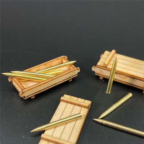 For 1/35 Scale 75MM Tank Model Metal Bullets Cannonball with Ammunition Box Oil Drum Kits DIY Upgrade Parts
