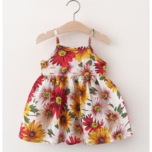 #EW Toddler Girls Baby Dress Summer Sleeveless Floral Flower Print Dress Beach Casual Dress Cute Clothes платья летние лёгкие