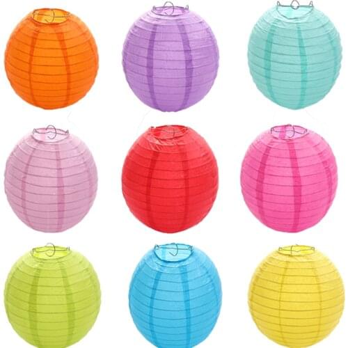 1pc Chinese Lantern 4/6 /8/ 10/12/14/16 Chinese Hanging Lanterne Decoration for Weddings Baby Shower Mariage Parties and Events