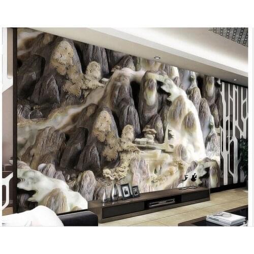 Customized wallpaper for walls photo 3d wallpaper Landscape jade carving background wall mural 3d wallpaper