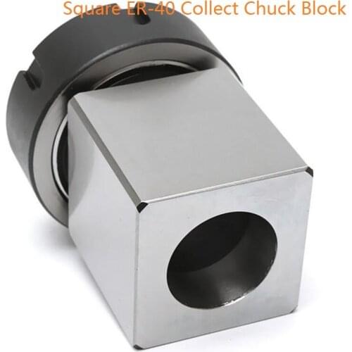 JUSTINLAU Hard Steel Square ER-40 Collect Chuck Block CNC Lathe Tool Holder