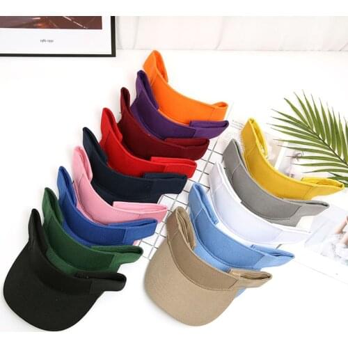 Unisex TennisVisor Cap Solid Empty Top Cotton Mens Caps Sun Visors for Women Gorras Para Hombre De Marca Hats Outdoor Sports