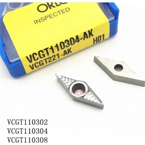KORLOY CNC turning insert VCGT110304-AK high peformance for aluminum aluminium alloy VCGT 110304 -AK VCGT110304