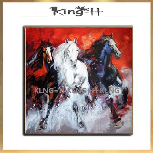 Beatiful 3 home decor horse Hand painted oil painting animals drawing coloring on canvas oil painting modern wall art best gift