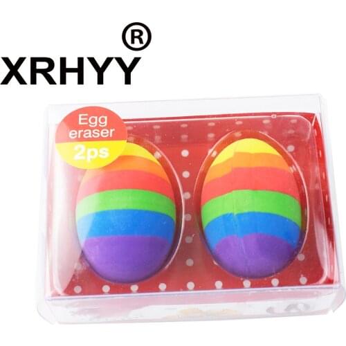 2 Pcs Multicolor Cute Egg Shape Erasers Student Soft Rubber Pencil Stationery Colorful Eraser For School Kids Students Supplies