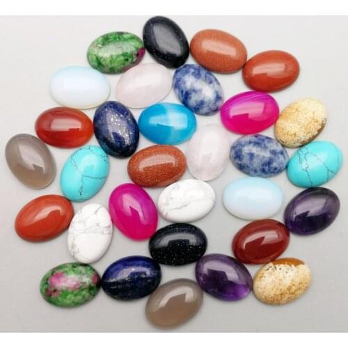 13x18mm Fashion Natural Stone Oval CAB CABOCHON Beads for Jewelry & Clothes Accessories Wholesale 30pcs/lot