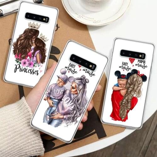 Super Mom Baby Fashion Girl Silicon Phone Case For Samsung Galaxy A51 A71 A70 A50 A40 A30 A20E A10S A01 A21 A6 A7 A8 A9 Plus + C