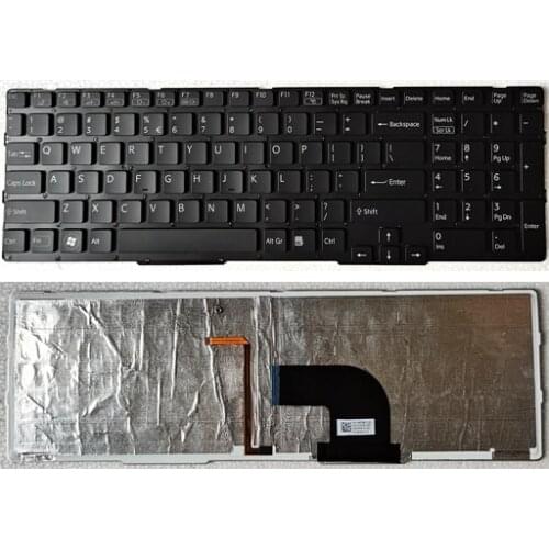 New for Sony Vaio SVE15 SVE-15 SVE1511 SVE15111 SVE15113 Laptop English US Keyboard Backlit black with frame