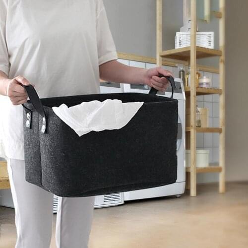 New Storage Bag Basket DIY Desktop Organize Folding Felt Toy Storage Box Sundries Underwear Cosmetic Organizer Laundry Basket