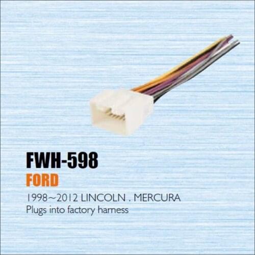 Plugs Into Factory Harness For Mercura 1998-2011 - Radio Power Wire Adapter / Aftermarket Stereo Cable / Male DIN To ISO