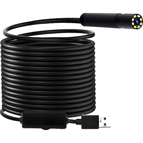 2/5/10m HD 1280*960 Industrial Endoscope Borescope Inspection Camera Built-in 8pcs LEDs 8mm Lens IP67 Waterproof USB Endoscope