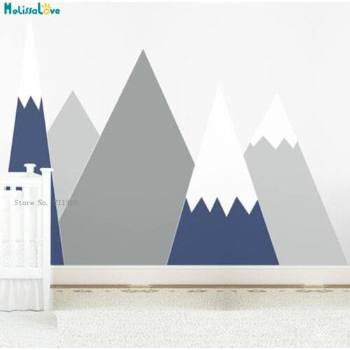 Nordic Style Simple Mountain Large Size Wall Sticker Kids Baby Room Decals Custom Color Nursery Vinyl Murals Removable YT2455