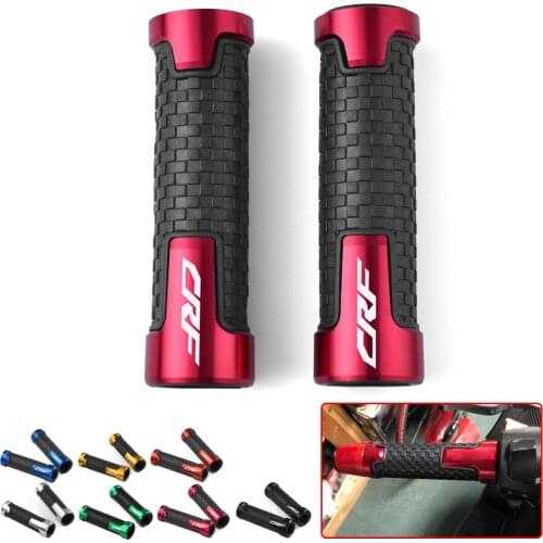 LOGO Motorcycle Hand Grips CNC Throttle Moto Handlebar Soft Rubber Grips For HONDA CRF 150 230 250 450 1000 R RX X F L M RALLY L
