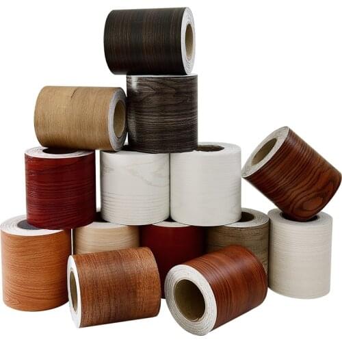 Wood Self Adhesive Window Decal Living Room Floor Border Skirting Contact Paper Waterproof Waist Line Wallpaper Home Improvement
