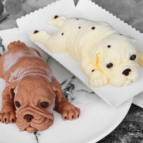 Dog Silicone Mold 3D Shar Pei Dog Mold DIY Cake Decoration Mousse Mold Cute Chocolate Jelly Ice Cream Fondant Molds