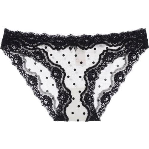 Teen Sexy Lace Panties Cotton Crocth Profile Kawaii Polka Dot Breifs Students Girl Underwear