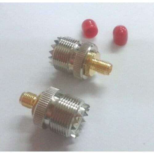 UHF SO-239 female jack to SMA female RF adapter