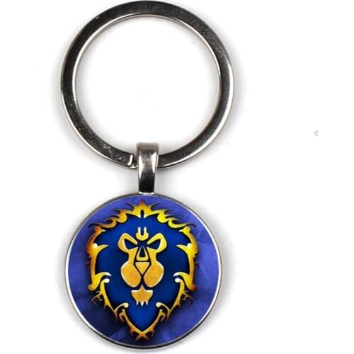 World of Warcraft tribal flag keychain glass time keychain handmade custom picture key chain
