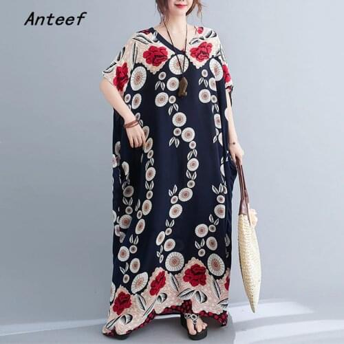 Short sleeve cotton stain vintage dresses for women casual maxi long loose sun summer beach dress elegant clothes 2021 sundress