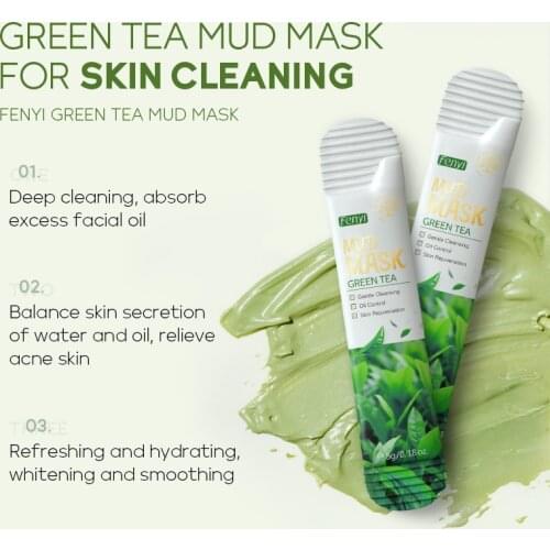 LAIKOU 1/5/20PCS Green Tea Face Cleansing Mask Mud Deep Cleaning Oil Control Moisturizing Shrink Pores Mud Mask Face Skin Care