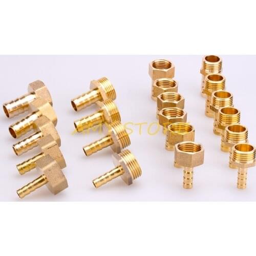1Pc Brass Barb Tail Air Tube Hose OD 4 6 8 10 12 14 16 19mm-Male Female 1/8 1/4 3/8 1/2 3/4" BSP Connector Coupler Adapter Joint