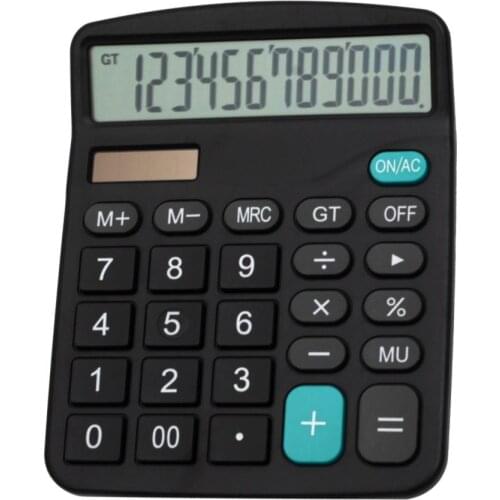 12-Digit Solar Powered Large Display Calculator Home Office Accountant Tools