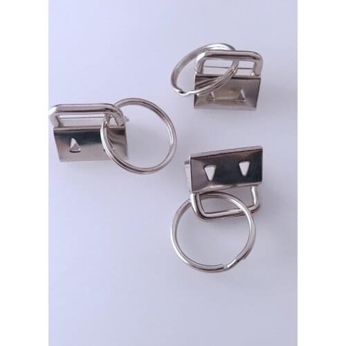 Ivoduff 3/4 Inch Key Fob Hardware Multi Color Key Fob With Split Ring For Ribbon Keychain