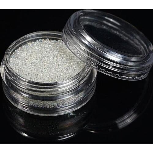 1Box 3D Micro Bead Bouillon Crystal Ab Glass Caviar Beads Glitter Rhinestones For Nails Design Tiny Nail Art Decoration