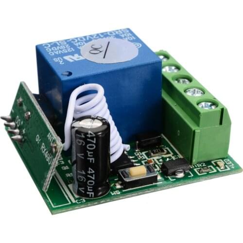 1 Channel Wireless Relay Switch Receiver Module 12V 10A Wireless Relay RF 433MHZ Remote Control Switch Transmitter