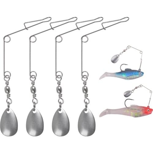 50pcs Spinnerbait Fishing Lures Connector Mini Sequin Baits Blades Smooth Spoons Rigs Fly Fishing Accessories Spinners Lures