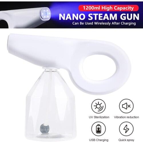 1.2L Powerful Spray Disinfection Gun 7.4V Strong Nano Steam Gun Large Capacity Rechargeable Atomization Disinfection Gun