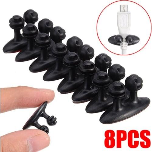 8Pcs Adhesive Car Wire Cord Clip Vehicle Charger Mounts Cable Tie Fixer Organizer Holder Car Fixed Clamp Desk Cable Wire Clips
