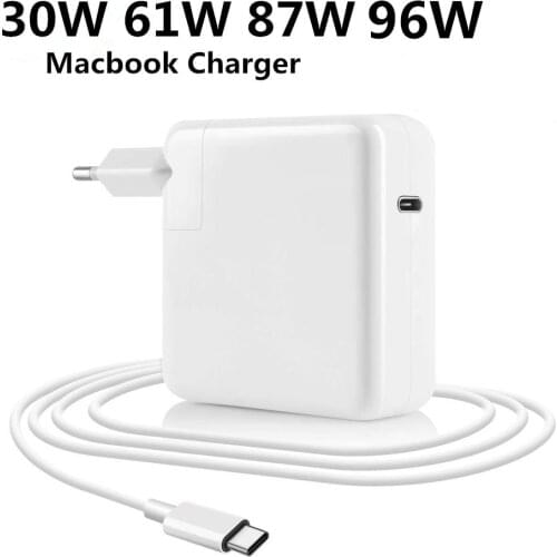 30W 61W 87W PD USB-C Notebook Laptops Power Adapter Type-C Fast Charger For MacBook Pro 12 inch 13 inch 2016 - 2019 Touch Bar