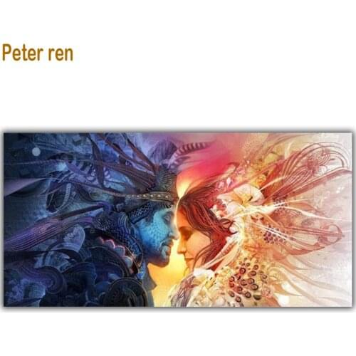 Peter ren Diamond painting cross stitch Fantasias 3 Round\Square mosaic Picture of rhinestones Full Embroidery "King and Queen"