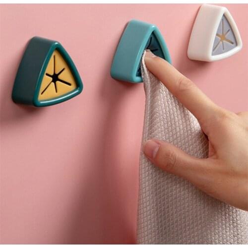 Hole-Free Installation Towel Rack Holder Clip Plug Rag Dishcloth Hanging Hook Household Storage Shelf Bathroom Kitchen Supplies