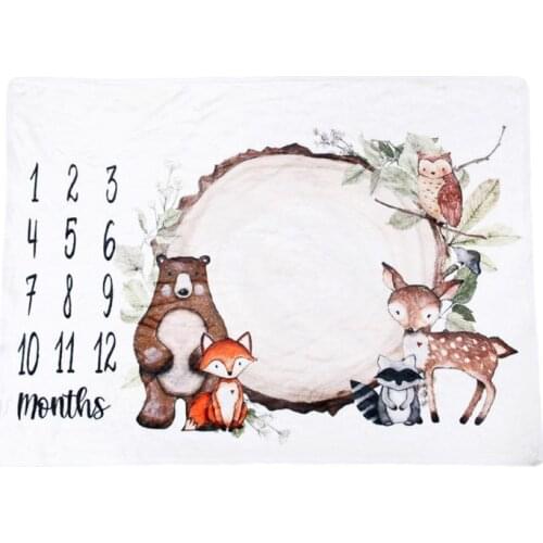 Baby Monthly Record Growth Milestone Blanket Newborn Swaddle Wrap Photography Props Photo Creative Background Cloth Infant Gifts