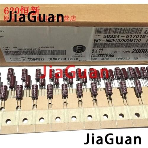 100pcs NEW CHEMI-CON 2.2uf/50v NIPPON KY 50V2.2UF 5x11MM electrolytic Capacitor 2.2UF 50V NCC ky 50v 2.2uf