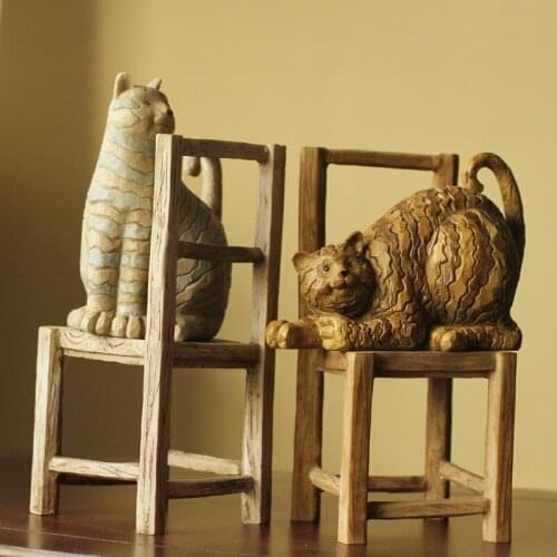 The European and American country creative antique retro jewelry ornaments Home Furnishing living room became two cats bookend B