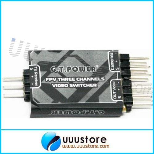 G.T.Power FPV 3 Channels AV Video Mini Switcher For RC Airplane Aerial Photography
