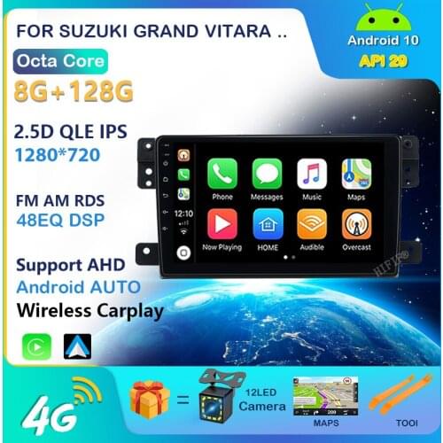 IPS 2.5D Android 10 For SUZUKI GRAND VITARA 2007 - 2013 Car GPS Navigation radio Player Multimedia 4G WIFI No DVD