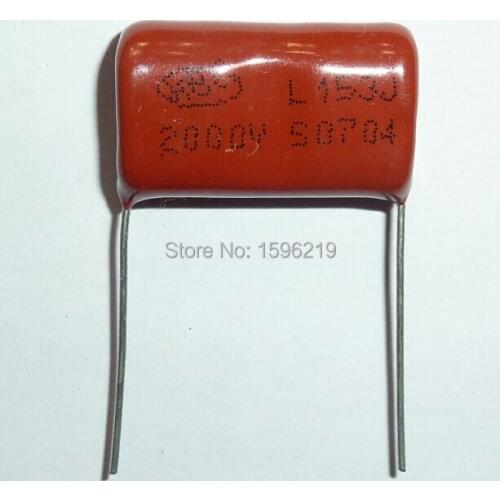 100pcs CBB capacitor 153 2000V 153J 2KV 0.015uF 15nF P24 CBB81 Metallized Polypropylene Film Capacitor
