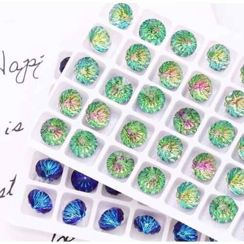 8mm Round Rivoli Rhinestones Pointback 10mm Crystal Strass Glue On Nails Glass Rhinestones DIY Jewelry Accessories Fancy Stones