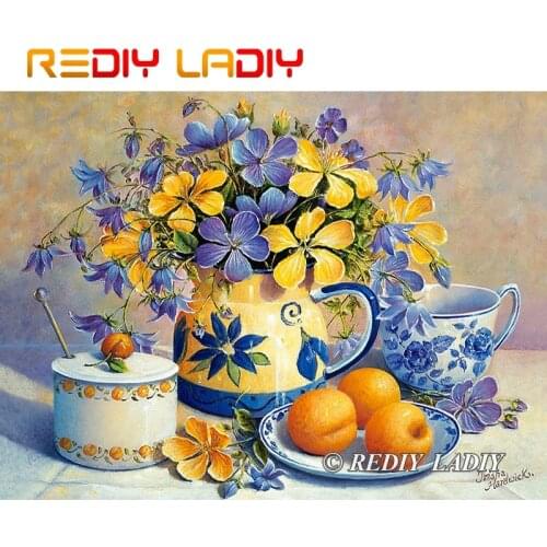 28.1*41.3cm DIY Crystal Beads Embroidery Kits Accurate Printed Still Life Flowers Beadwork Crafts Beaded Cross Stitch Needlework