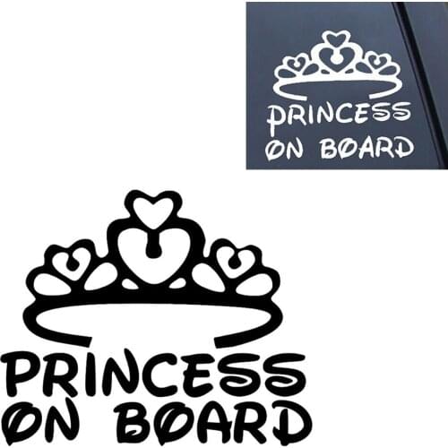Auto Car Sticker Decals Princess Baby On Board 3D Car Styling Black Decoration Stickers Auto Accessories